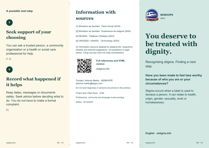 Outside face of the stigma leaflet · Understanding stigma · General public · English