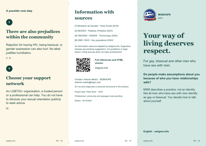 Outside face of the stigma leaflet · Gay, bisexual and other men who have sex with men · English
